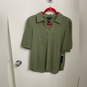 Design 365 puff sleeve polo style shirt